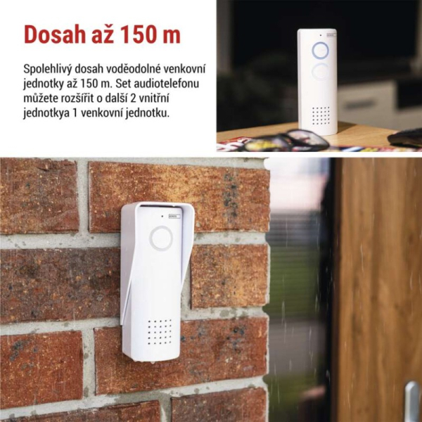 Sada bezdrátového domovního audiotelefonu H1087, 1 účastník 