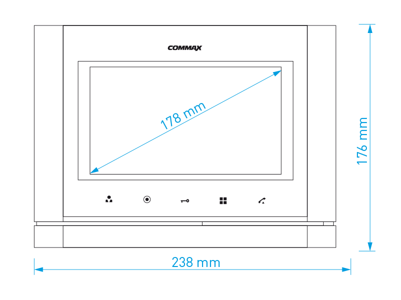 COMMAX CDV-77M bílý/DRC-40K - verze 230Vac