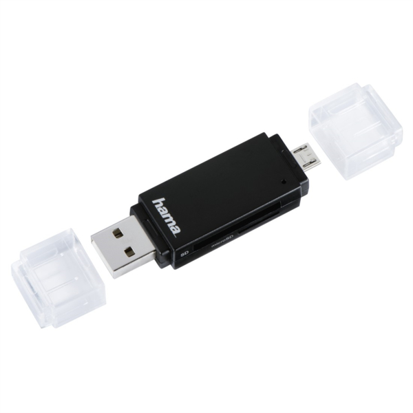 Hama USB 2.0 OTG čtečka karet Basic, SD/microSD, černá