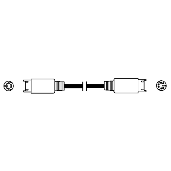 Hama prodlužovací kabel PS/2, mini-DIN 6pin, 2m, šedý