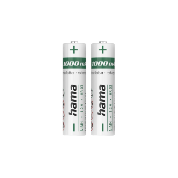 Hama NiMH akumulátor AAA Micro 1000 mAh, Ready for Use, 2 ks