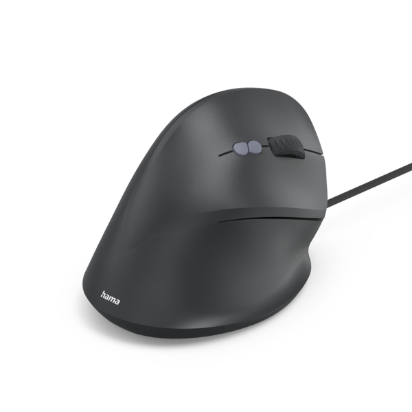 Hama vertikální ergonomická kabelová myš ECM-500R, pro praváky, černá