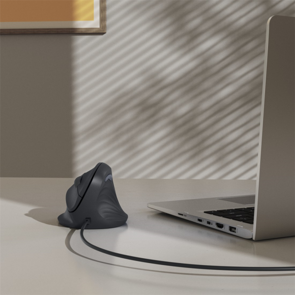 Hama vertikální ergonomická kabelová myš ECM-500R, pro praváky, černá