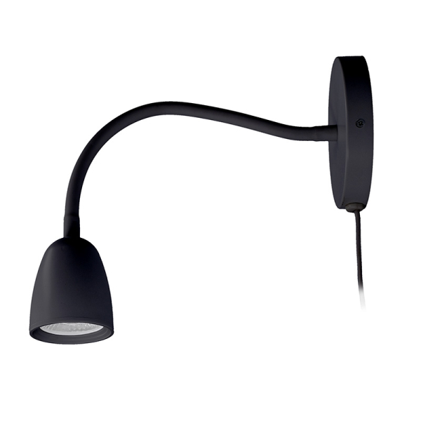 Solight LED nástěnná lampička, stmívatelná, 4W, 280lm, 3000K, černá