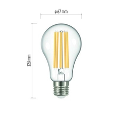LED žárovka Filament A67 17W E27 teplá bílá